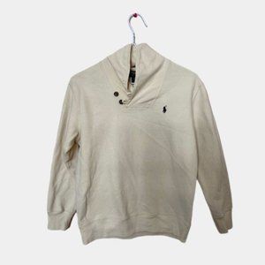 Kids Jersey Shawl Pullover Sweater Size Medium 10/12 Cream